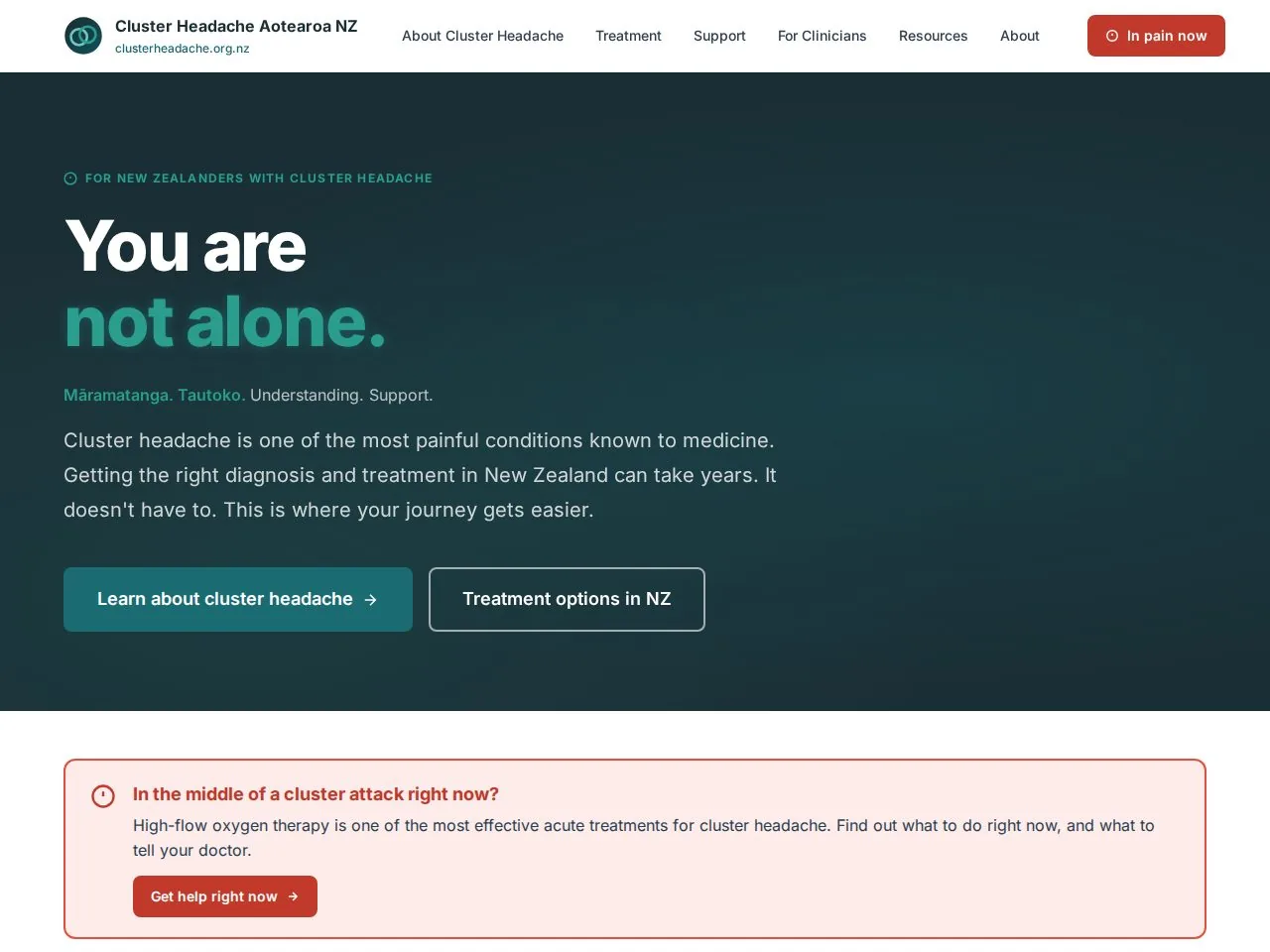 Cluster Headache Aotearoa NZ website